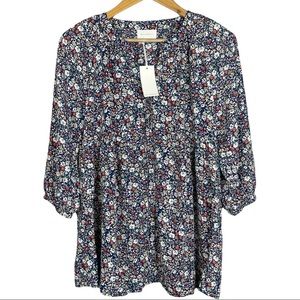 Melloday | Babydoll Tunic Blouse with Balloon Sleeves | Size S